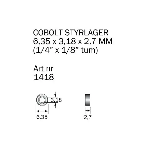 Populärt val Cobolt 1418 Kullager